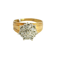  10K Yellow Gold Diamond Cluster Ring