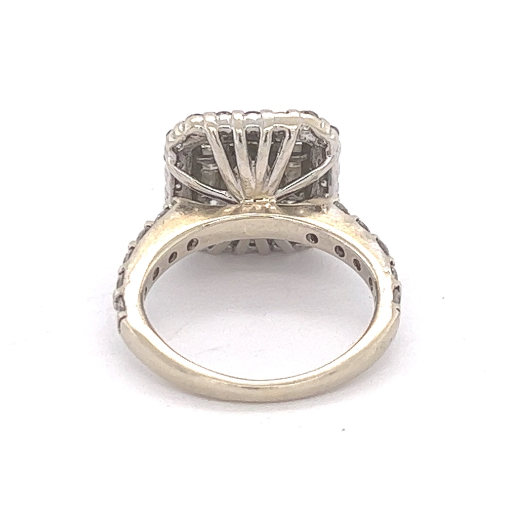 14K Diamond Bridal Ring With Halo