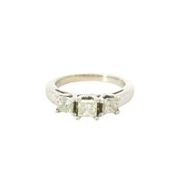  14K White Gold Past Present & Future Diamond Ring