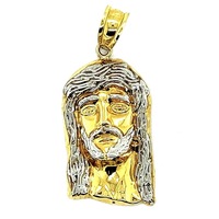 10K Gold Jesus Head Charm