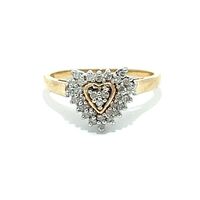 CLEARANCE! 10K Gold & Diamond Heart Cluster Ring - 50% OFF!