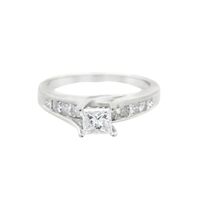 14K White Gold & Diamond Princess Cut Ring