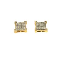 10K Yellow Gold Diamond Cluster Earrings