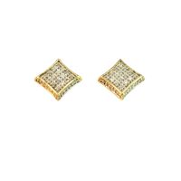 10K Yellow Gold Diamond Cluster Earrings