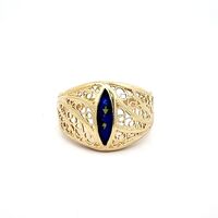 14K Gold Blue Stone Ring