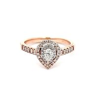 14K Rose Gold & Pear Diamond Bridal Ring