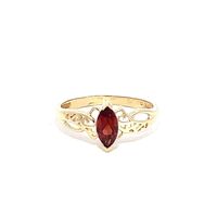 10K Gold Red Stone Ring
