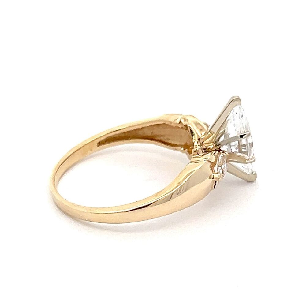 14K Gold CZ Marquise Fashion Ring