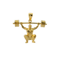  10K Yellow Gold Weightlifter Charm