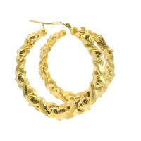  10K Yellow Gold XO Hoop Earrings