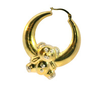  10K Yellow Gold Teddy Bear Hoop Earrings