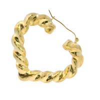  10K Yellow Gold Heart Hoop Earrings