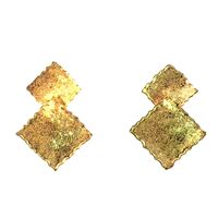  14K Yellow Gold Square Dangle Earrings