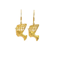  14K Yellow Gold Nefertiti Earrings