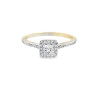 10K Gold Princess Cut Bridal Ring EGL Certified