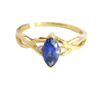  10K Yellow Gold Ring w/ Blue Stone