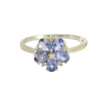 10K White Gold Ring w/ Tanzanite Cluster