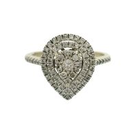 10K Gold & Diamond Pear Shaped Cluster Ring