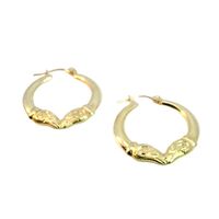 10K Yellow Gold Ram Head Hoop Earrings