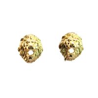 10K Yellow Gold Lion Earrings