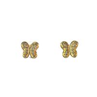 10K Yellow Gold Butterfly Earrings w/ CZ