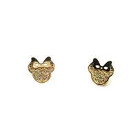 10K Yellow Gold Disney Earrings w/ CZ