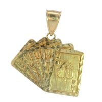  10K Yellow Gold Hand of Cards Charm