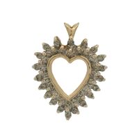  10K Gold Diamond Heart Charm