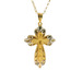  14K Yellow Gold Cross Charm on Rolo Necklace