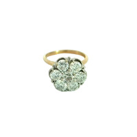  14K Gold & Diamond Flower Ring