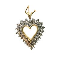  10K Yellow Gold & Diamond Heart Pendant