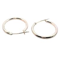  10K White Gold Hoop Earrings