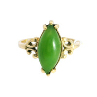  10K Yellow Gold Ring w/ Green Stone