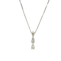  14K White Gold Past Present & Future Diamond Pendant