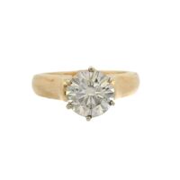 14K Gold 1ct CZ Solitaire Ring