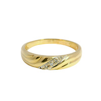  14K Yellow Gold Diamond Chip Band