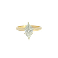  14K Yellow Gold Marquis Diamond Solitare Ring