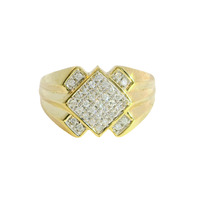  10K Yellow Gold Diamond Cluster Ring