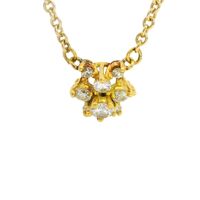  14K Yellow Gold Diamond Cluster Pendant