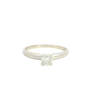  14K White Gold Round Brilliant Solitaire Diamond Ring