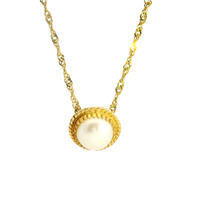  10K Yellow Gold Pearl Pendant