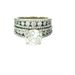  18K White Gold Diamond Encrusted Bridal Ring w/ Round Brilliant Center 