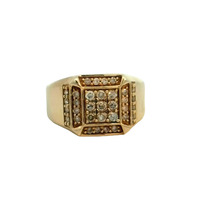  14K Gold & Diamond Men's Cluster Ring
