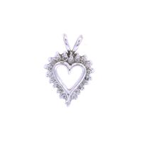  10K White Gold Heart Charm w/ Diamonds