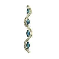  14K White Gold Charm w/ Blue Stones