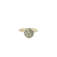  14K Yellow Gold Diamond Cluster Ring