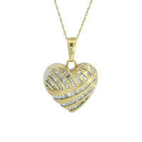  10K Gold Diamond Heart Pendant