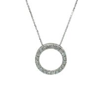 14K White Gold Lab Grown Diamond Circle Pendant