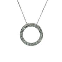 14K White Gold Lab Grown Diamond Circle Pendant