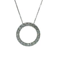 14K White Gold Lab Grown Diamond Circle Pendant